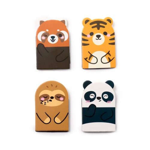 Édes állatok mágneses könyvjelző, 4 db/csomag, vadon állatai