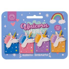 Unikornis mágneses könyvjelző, 4 db/csomag