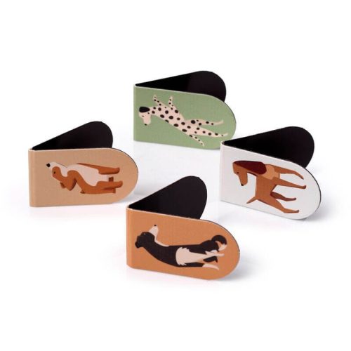 Kutyás mágneses könyvjelző, 4 db/csomag, Kutyafalka