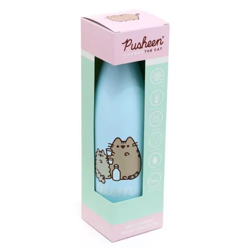 Pusheen cicás rozsdamentes acél thermo palack, 500 ml, ínyenc Pusheen macska
