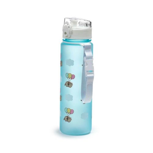 Pusheen cicás kulacs, 600ml, Pusheen macska lufikkal, kék