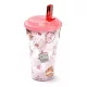 Pusheen cicás pohár szívószálas tetővel, 500 ml, Pusheen és az italok