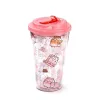 Pusheen cicás pohár szívószálas tetővel, 500 ml, Pusheen és az italok