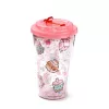 Pusheen cicás pohár szívószálas tetővel, 500 ml, Pusheen és az italok