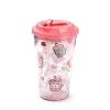 Pusheen cicás pohár szívószálas tetővel, 500 ml, Pusheen és az italok