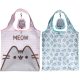 Pusheen cicás bevásárlótáska, összehajtható, 55x37cm (10x8x3cm), kétféle