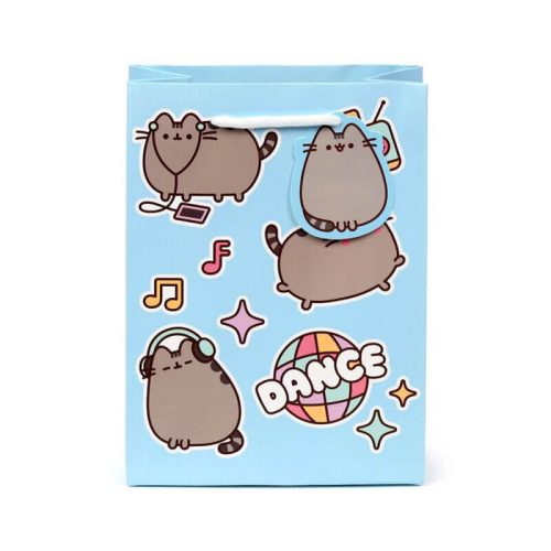 Pusheen cicás ajándéktáska, 23x17x9cm, közepes, Dance, kék