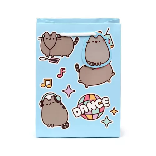 Pusheen cicás ajándéktáska, 23x17x9cm, közepes, Dance, kék