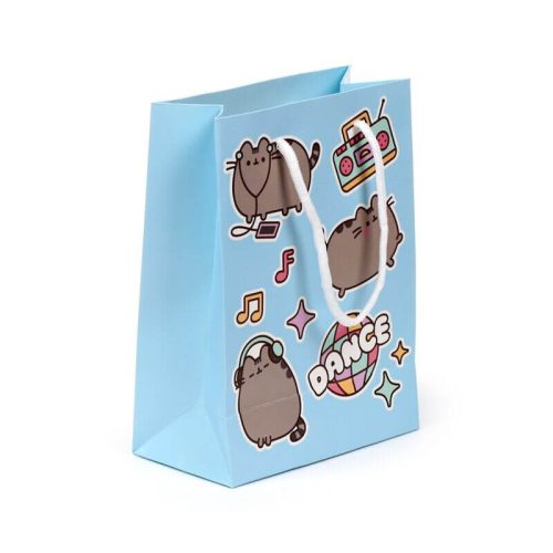 Pusheen cicás ajándéktáska, 23x17x9cm, közepes, Dance, kék