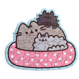 Pusheen cicás puzzle, 130 db-os, fa
