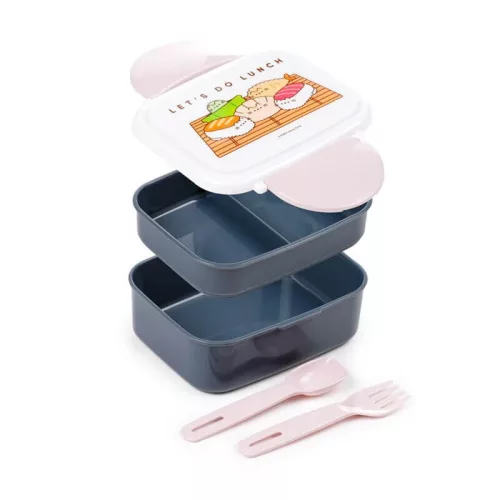 Pusheen cicás ételhordó, uzsonnás doboz szett, Bento, Sushi Club