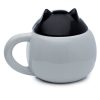 Cicás bögre fedéllel, kerámia, 450ml, Feline Fine Macska