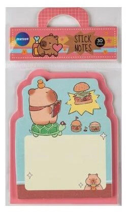 Kapibara öntapadós jegyzettömb, 70x90mm, 30 lapos, többféle mintával