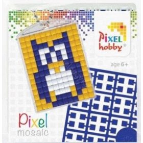   Pixel kulcstartókészítő szett 1 kulcstartó alaplappal, 3 színnel, bagoly