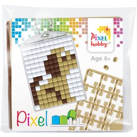   Pixel kulcstartókészítő szett 1 kulcstartó alaplappal, 3 színnel, kutyus