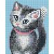 Pixel szett 1 normál alaplappal, színekkel, cirmos cica (801233)