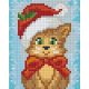 Pixel szett 1 normál alaplappal, színekkel, karácsonyi cica (801422)