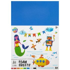 Dekorgumi csomag, A/4, 8 lap/csomag, 1 mm, Moxy