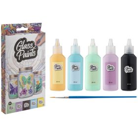 Üvegfóliafesték készlet ecsettel, 5x20ml, Moxy