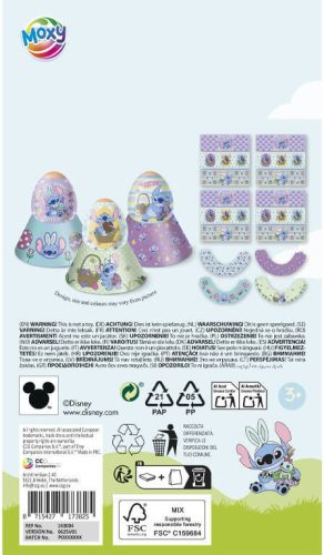Stitch tojásdíszítő fólia húsvétra, 12 db fólia és 4 db tojástartó