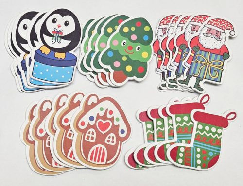 Dekorgumi, öntapadós karácsonyi figurák, kb. 25 db-os (800082)