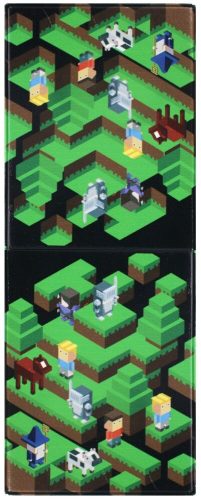 Igazolványtartó, kártyatartó, 2 betétlappal, Minecraft mintás