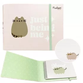   Pusheen cicás spirál notesz kemény tartóban, 15x19cm, Majewski (661853)