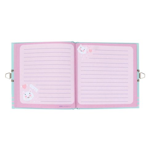 Cicás napló kulccsal, 13x13cm, pawsitive