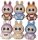 Labubu stresszlabda, squishy, kb. 9 cm magas, hálós tartóban