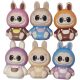 Labubu stresszlabda, squishy, kb. 9 cm magas, hálós tartóban