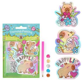 Kapibarás gyémántfestős matricák, 3 db/csomag