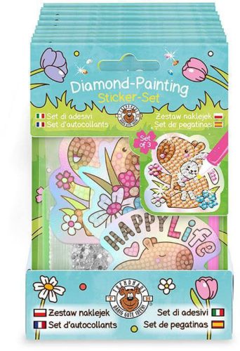 Kapibarás gyémántfestős matricák, 3 db/csomag