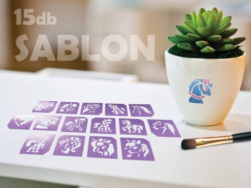 Sablonok, közepes, 15 db-os, lovak és unikornisok (CTMS-0073)