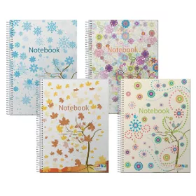   Spirálfüzet ANCOR Notebook színregiszteres A/4 vonalas 120 lapos PP borítóval
