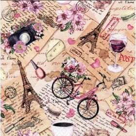   Ti-Flair Szalvéta 33X33 cm 3 Rétegű 20 lap/Csomag Voyage á Paris 373435