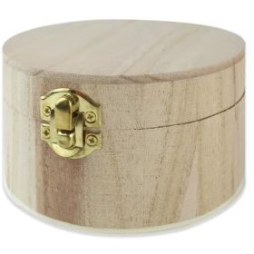 Csatos Fadoboz Kör Alakú 12x7 cm