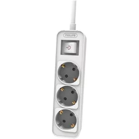   Elosztósor, 3 csatlakozóaljzat, 1,5 m kábel, PHILIPS, fehér