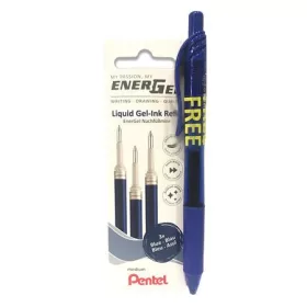   Zseléstollbetét csomag, 0,35 mm, PENTEL"EnerGel LR7", ajándék zseléstollal, kék