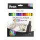 Tűfilc készlet, 0,4 mm, PENTEL "Pointliner", 12 különböző szín