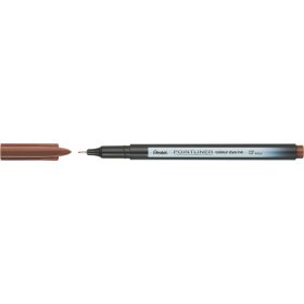 Tűfilc, 0,4 mm, PENTEL "Pointliner", dióbarna