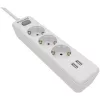 Elosztósor, 3 csatlakozóaljzat, 2xUSB-A, 2 m kábel, PHILIPS, fehér