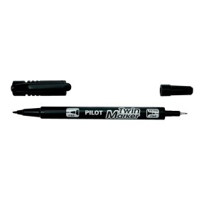   Alkoholos marker, 0,8/2 mm, kétvégű, PILOT "Twin", fekete