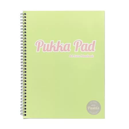 Spirálfüzet, A4, vonalas, 100 lap, PUKKA PAD "Pastel Jotta Pad", vegyes szín