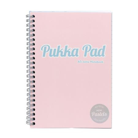 Spirálfüzet, A5, vonalas, 100 lap, PUKKA PAD "Pastel Jotta Pad", vegyes szín