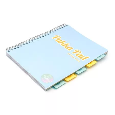 Spirálfüzet, A4, vonalas, 100 lap, PUKKA PAD "Pastel project book", vegyes szín