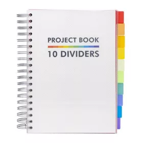   Spirálfüzet, B5, vonalas, 200 lap, PUKKA PADS "White Project Book", fehér