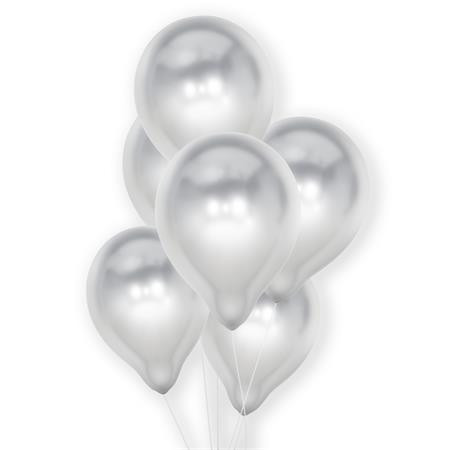 Léggömb, 30 cm, PUKKA PAD, metál ezüst