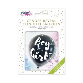   Léggömb, 91 cm, PUKKA PAD "Boy or a Girl", konfettivel