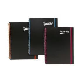   Spirálfüzet, A4+, vonalas, 100 lap, PUKKA PAD, "Neon notepad"