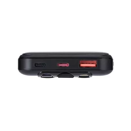 Power bank, beépített kábellel, 10.000mAh, RIVACASE "VA2211", fekete
